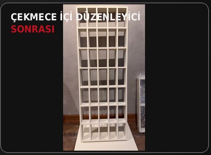 Çekmece içi düzenleyicide flok kaplama uygulama örneği